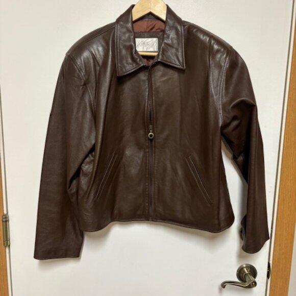 WOMENS LORD & TAYLOR RICH BROWN 100% LEATHER LINED JACKET. SZ. 14 - Picture 1 of 4